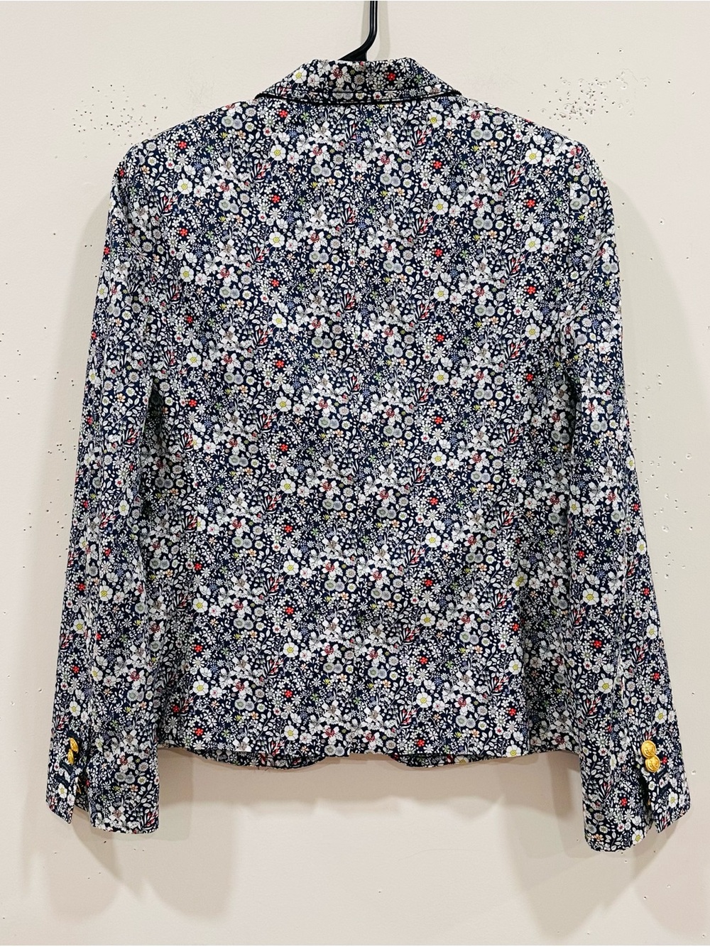 J.Crew Liberty of London Schoolboy Blazer Jacket Floral Cotton Gold Button Sz 6 - Picture 2 of 8